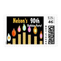 CUSTOM NAME 90th Birthday Party Stamp - GOLD