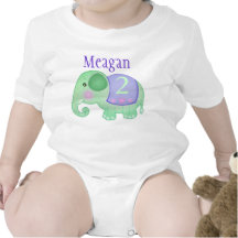 Custom Name & Age Birthday Elephant T-Shirt