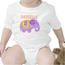 Custom Name & Age Birthday Elephant T-Shirt