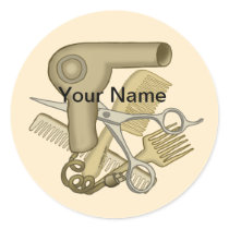 Custom Name Beautician Round Stickers