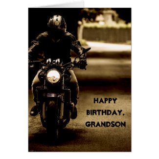 Custom Name - Birthday for Boy - Motorcycle Greeting Card