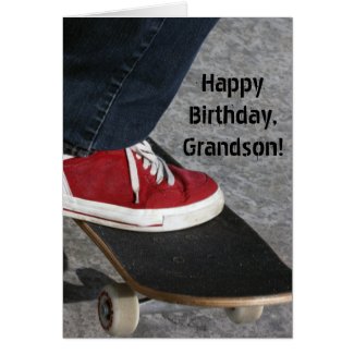 Custom Name - Birthday for Boy - Skateboarder Greeting Card