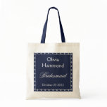 CUSTOM NAME Bridesmaid Bag NAVY & WHITE