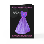 CUSTOM NAME Bridesmaid Invitation PURPLE Gown Card