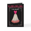(Custom Name) BRIDESMAID Invite RED & WHITE Gown cards