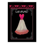 (Custom Name) BRIDESMAID Invite RED & WHITE Gown cards