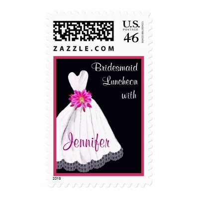 CUSTOM NAME Bridesmaid Luncheon with Wedding Gown Stamp