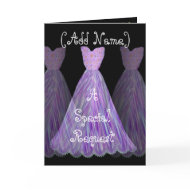 CUSTOM NAME - Bridesmaid VIOLET PURPLE Dress card