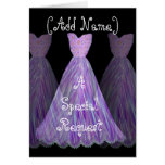 CUSTOM NAME - Bridesmaid VIOLET PURPLE Dress cards