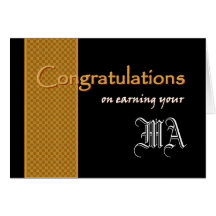CUSTOM NAME Congratulations - Earning Your MA Greeting Card