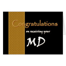 CUSTOM NAME Congratulations - M.D. Cards