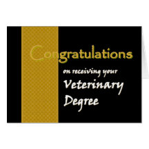 CUSTOM NAME Congratulations - Veterinary Degree Greeting Card