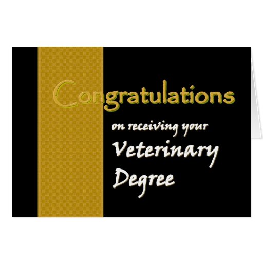 CUSTOM NAME Congratulations Veterinary Degree Card Zazzle