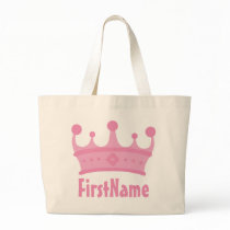 Custom Name Crown Canvas Bags