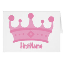 Custom Name Crown Greeting Cards