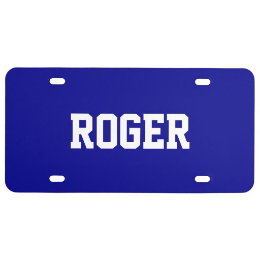 Custom Name Dark Blue License Plate Zazzle