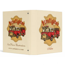 Custom Name Firefighter Firetruck binders