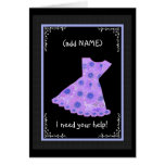 CUSTOM NAME Flower Girl PURPLE Dress Greeting Cards