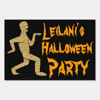 Custom Name Funny Mummy Halloween Party Yard Sign