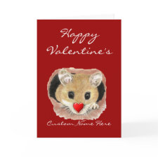 Custom Name Funny Valentine Mouse card