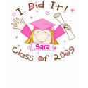 Custom Name Graduation 2009 Girls Pink T-Shirt