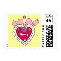Custom Name Heart Postage stamps