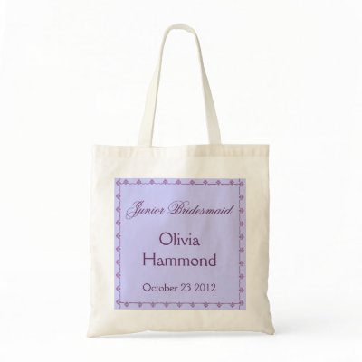 CUSTOM NAME Junior Bridesmaid  Wedding Bag PURPLE
