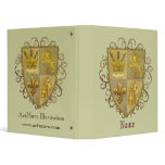 Custom name Lion Crest Fleur De Lis Shield Binders