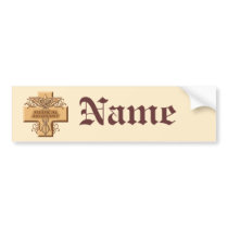 Custom Name Medical Assistant Caduceus Bumper Sticker