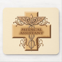 Custom Name Medical Assistant Caduceus Mousepad