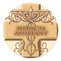 Custom Name Medical Assistant Caduceus Stickers