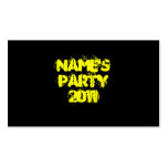 Custom Name. Party 2011. Yellow and Black Business Card Template