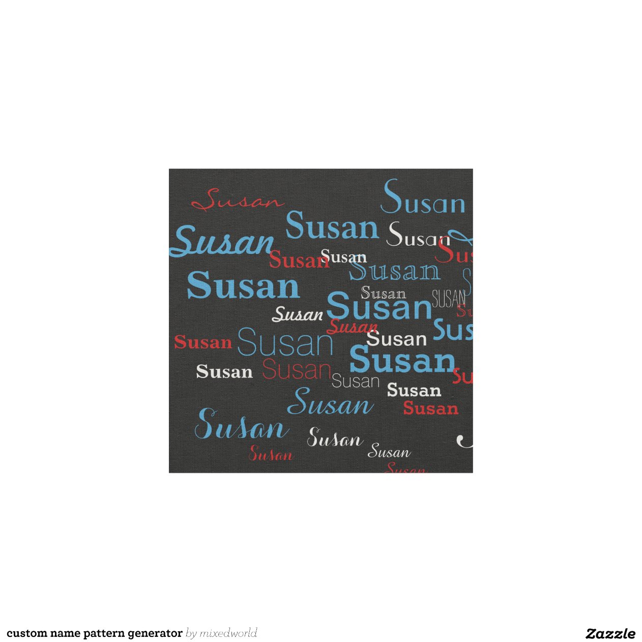 custom name pattern generator fabric Zazzle