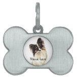 Custom Name Pet Tag Black Papillon Dog