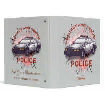 Custom Name Police Car binders