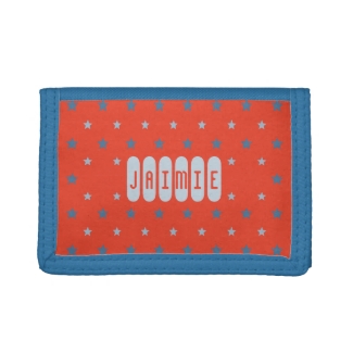 Custom name red blue stars kids