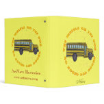 Custom name School Bus Wheels Binder