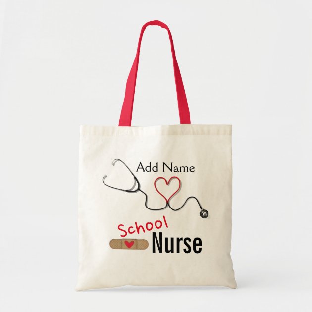 Custom Name School Nurse's Tote Budget Tote Bag