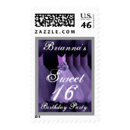 CUSTOM NAME Sweet 16 Birthday PURPLE Dresses stamp