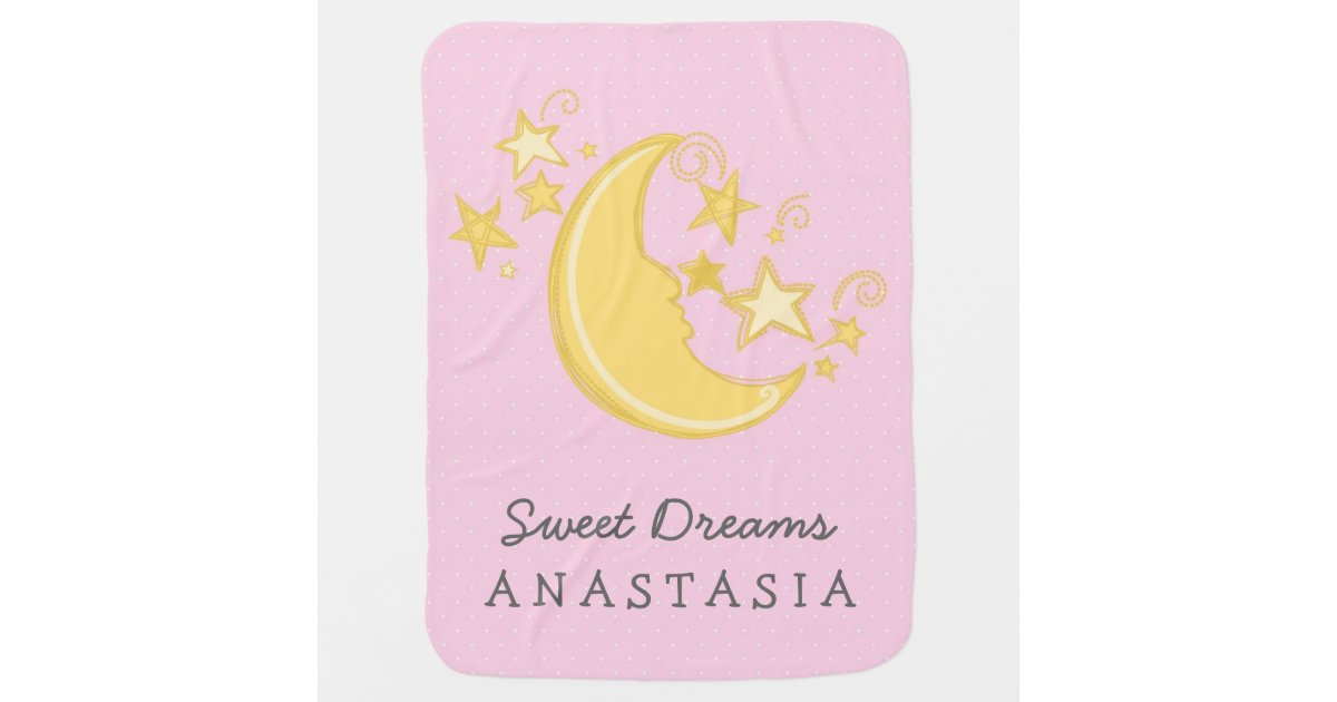 Custom Name Sweet Dreams Baby Blanket / Pink Zazzle