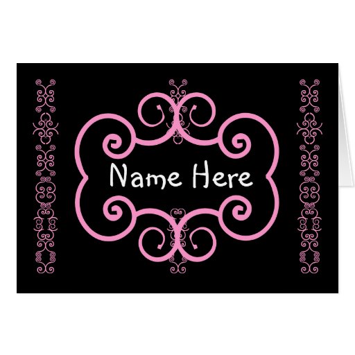 Custom Name Thank You Bridesmaid Pink Art Deco Cards