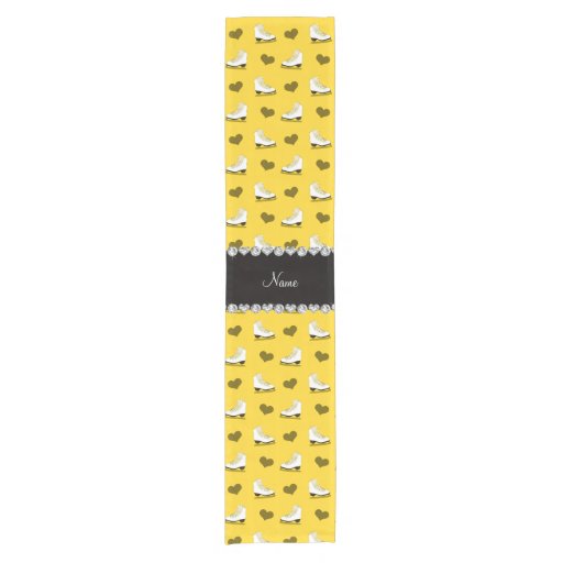 and  Custom name table  short skates runner  Zazzle hearts table runner short yellow