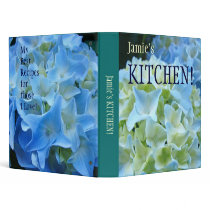 Custom Name's KITCHEN! recipe binder Hydrangeas