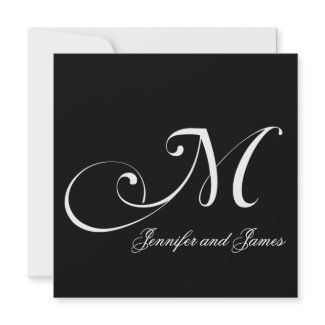 Custom Names Monogram M Wedding Invitations invitation