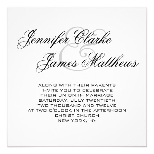 Custom Names Monogram M Wedding Invitations