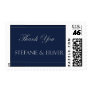 Custom navy blue thank you postage