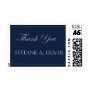 Custom navy blue thank you postage