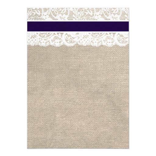 Custom Navy & White Lace & Burlap Wedding Invite
