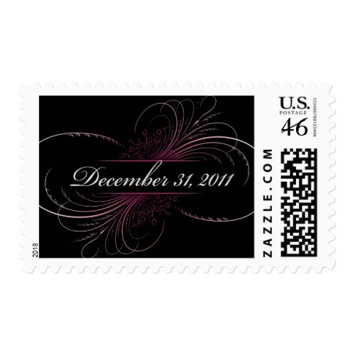 Custom New Years Eve wedding postage stamp
