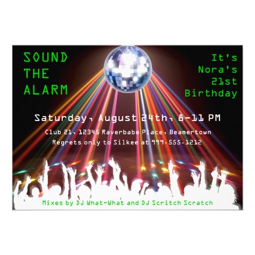 Custom Nightclub Birthday Party Invites